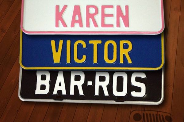 Placa personalizada de carro