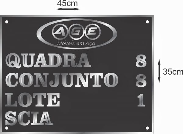 Placas de Endereço Alumínio ou Bronze