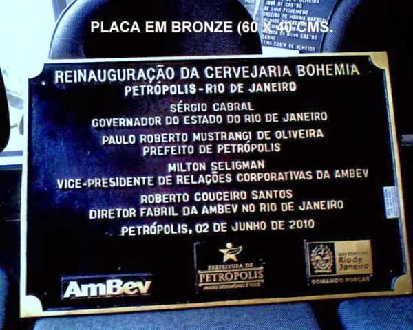 Placas de Inauguração e de Homenagens de Bronze